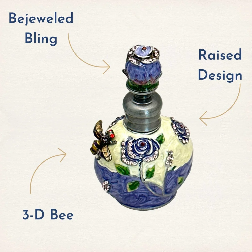 Evenchae Bee & Roses Glass Perfume Bottle, 6 ml, Empty - w/Gift Bag - Picture 3 of 14